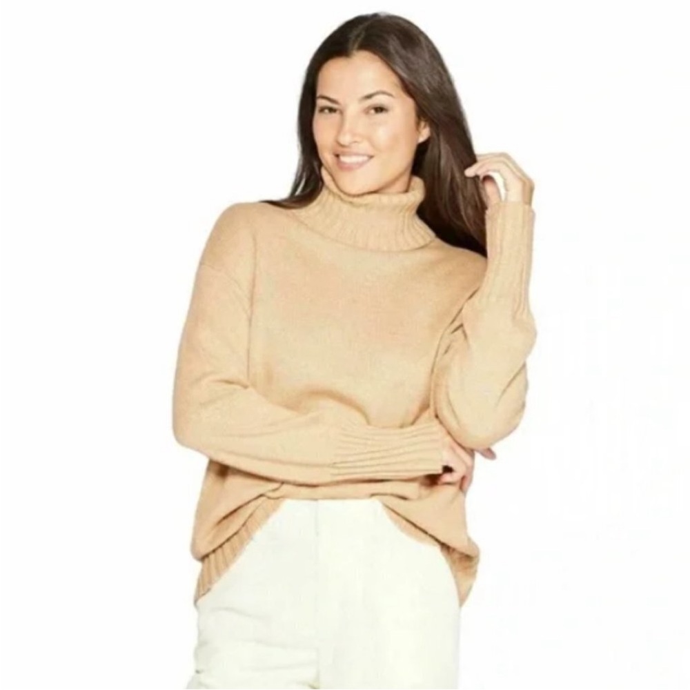 Target A New Day Size Medium Beige Tan Camel Turtleneck Sweater